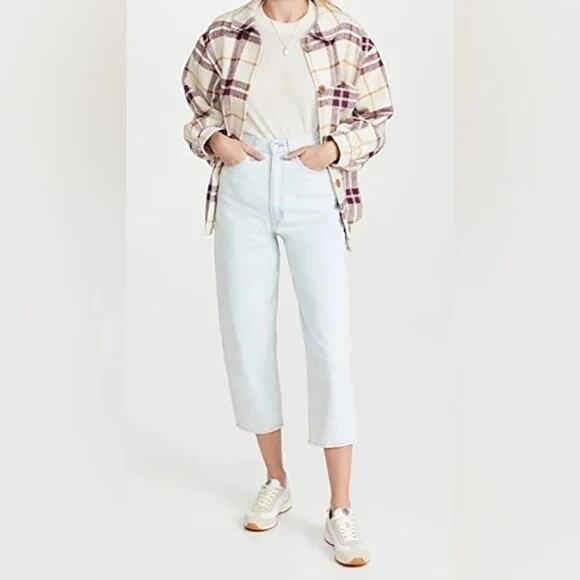 NWT $228 Anthropologie x EDWIN Dani Barrel Leg  In Capri  Relaxed Jeans Size25 - Picture 1 of 6